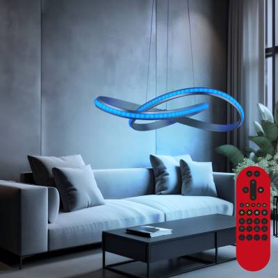 RGB LED Pendelleuchte, Fernbedienung, Smart App, H 140 cm von Just Light