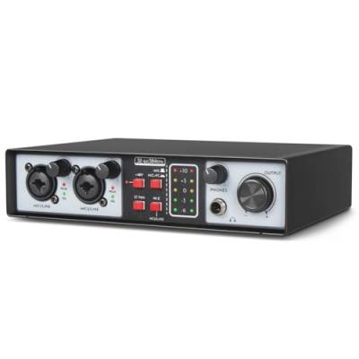 Jzoowar 2 in 2 Out USB-Audioschnittstelle Aufnahme-Soundkarte 32Bit/384KHZ Studio Record Professional Soundkarte 48V Phantom von Jzoowar