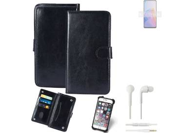 K-S-Trade Handyhülle für Oppo A96 5G, 360° Hülle inkl. Headphones schwarz Kunstleder Case BookCase von K-S-Trade