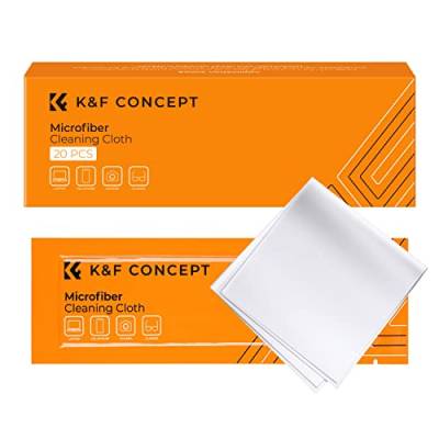 K&F Concept Mikrofaser Reinigungstücher 20er Pack - Für Smartphones, Tablets, TV, Notebook oder Desktop-Bildschirm, Vitrinen, Spiegel, Glastische von K&F Concept
