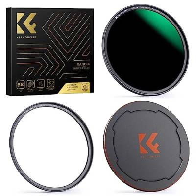 K&F Concept Nano X-Serie Magnetischer ND Filter Graufilter ND1000(10 Blendenstufen) Magnetisches Schnellwechselsystem mit Objektivadapter-49mm von K&F Concept