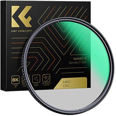 K&F Concept Nano X-Serie Polfilter 55mm CPL Filter Polarisationsfilter MRC mit 28x vergütet von K&F Concept