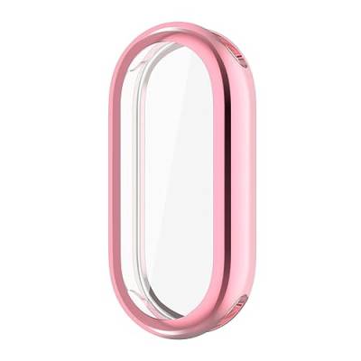 Hülle Kompatibel mit Xiaomi Smart Band 8 Schutzhülle Schutzfolie, Flexibles TPU Vollschutz Display Schutz Schutzhülle Vollständige Abdeckung Stoßfestes Displayschutz Hülle (Rosa) von KAREN66