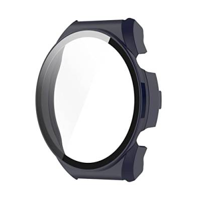 Hülle mit Glas Displayschutz Kompatibel mit Huawei Watch GT 2 Pro 46mm - Hart PC Schutzhülle Vollabdeckung Displayschutzfolie Ultradünne Schutz Case für Huawei Watch GT 2 Pro 46mm (Blau) von KAREN66