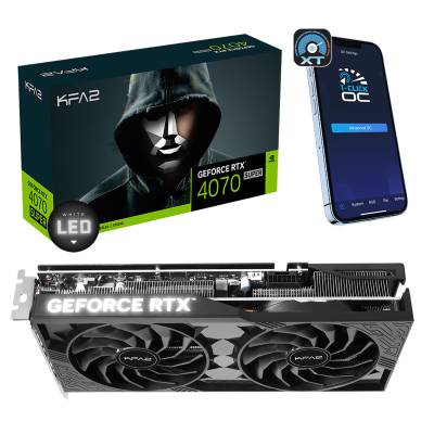 KFA2 GeForce RTX 4070 Super 2X 1-Click OC 12GB - 12GB GDDR6X, 1x HDMI, 3x DP von KFA2