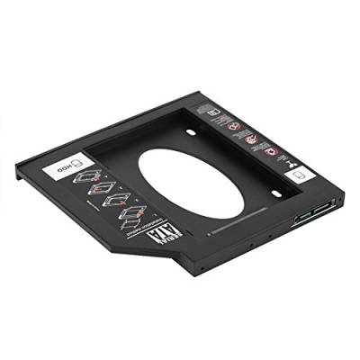 KIMISS Festplattenschacht Festplattenadapter Schwarz ABS 2,5 Zoll Sata HDD Ssd-Gehäuse Festplattenschacht für Caddy Optischer DVD-Adapter für Laptop 12,7 Mm (9,5 mm) von KIMISS