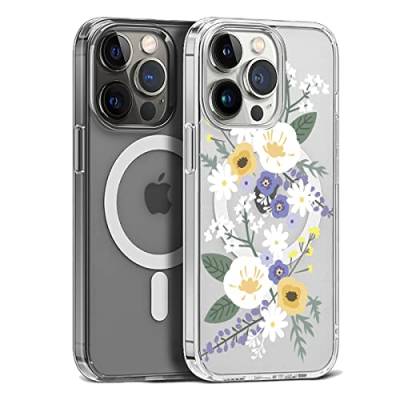 Clear Case für iPhone 14 Pro Hülle Transparent Kompatibel mit MagSafe Blumenmuster Weich Silikon Niedlich Schutzhülle für Apple iPhone 14 Pro Blume von KIRDEIVY