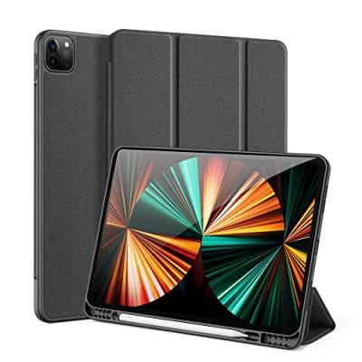 Smart Wake-up Hülle Kompatibel mit Apple iPad Pro 11 12.9 (2020&21) Stoßfest Leder Silikon Cover Shell Ultra Dünn Shock iPad Hülle (11 Zoll, Schwarz) von KIRDEIVY