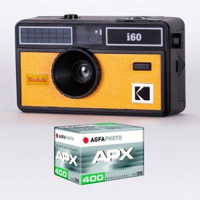 KODAK DA00258 Fotoapparat KODAK i60 und 1 ISO-Film mit 36 Aufnahmen, optisches Objektiv 31 mm, geeignet für Filme ISO 200/400/800, für 35-mm-Farbfilme, Gelb von KODAK