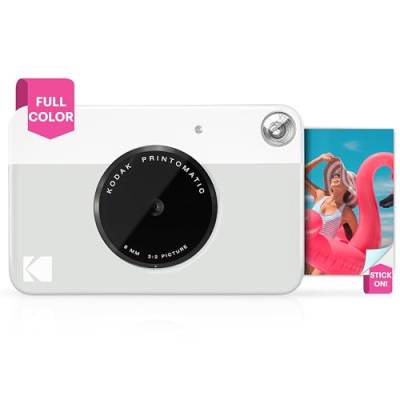KODAK PRINTOMATIC Digitale Sofortbildkamera, Vollfarbdrucke auf Zink 2x3-Fotopapier mit Sticky-Back-Funktion - Drucken Sie Memories sofort (Gelb), 50-Pack-Papierbündel von KODAK