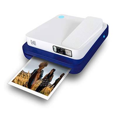 KODAK Smile Classic Sofortbilddigitalkamera + Bluetooth (Blau), 16MP, 35 Drucke/Aufladung – Starter-Pack 3,5 x 4,25 Zoll Zink-Papier, Sticker-Frames-Edition von KODAK