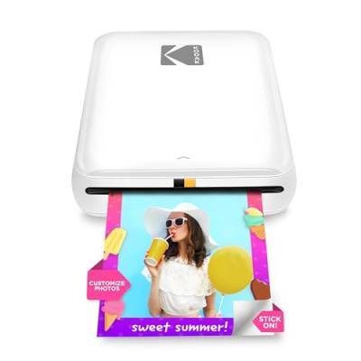 KODAK Step Drucker Drahtloser mobiler Fotodrucker mit Zink-Technologie druckt 2 × 3 Zoll große Fotos (Weiß) KODAK-App für iOS- und Android-Geräte mit Bluetooth- oder NFC-Smart-Gerät. von KODAK