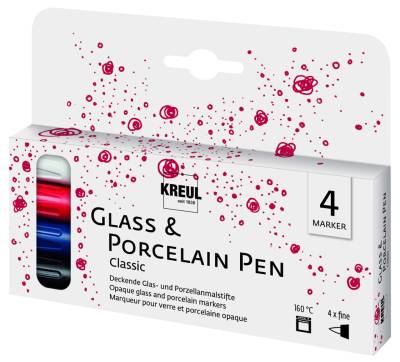 KREUL Glass & Porcelain Pen Classic fine, 4er-Set von KREUL