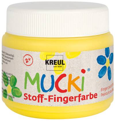 KREUL Stoff-Fingerfarbe , MUCKI, , gelb, 150 ml von KREUL