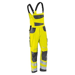 KÜBLER® unisex Warnschutz-Latzhose REFLECTIQ warngelb, anthrazit Größe 46 von KÜBLER®