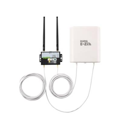 KUMA Connect E-Zi Kit – 4G Router mit Richtantenne für den Außenbereich – Mobiler entsperrter SIM Hotspot WLAN drahtloses LTE Signal Internet Geschwindigkeit Booster für Haus Büro Wohnmobil Wohnwagen von KUMA