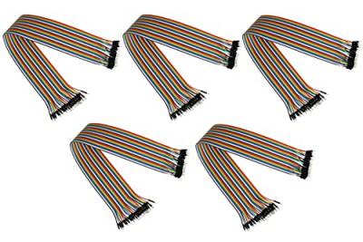 kabelmeister - Jumper Wire/Drahtbrücken-Kabel - Stecker an Stecker (Male to Male) - 5er-SPAR-Set - 20cm - 40-Pin trennbare Adern für Arduino, Raspberry Pi, Banana Pi, Breadboad, Steckboard etc. von Kabelmeister