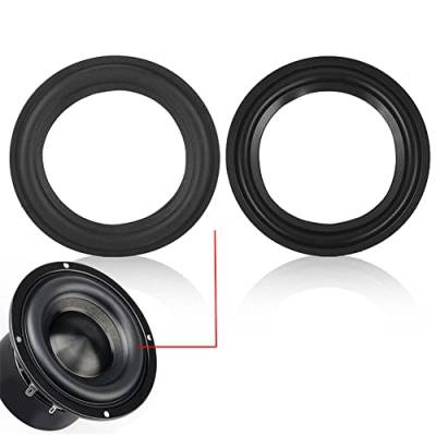 Kafuty 5 Zoll / 4 Zoll Horn Gummikanten Ersatz Woofer Reparatur Teil Lautsprecher Sicken Reparatur Subwoofer Schaum Rand Reparatur Ersetzen für Jbl/Swans Lautsprecher Rand (schwarz)(4 Zoll) von Kafuty