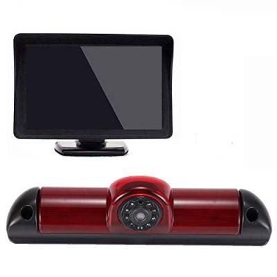 Auto Dritte Dach Top Mount Bremslicht Rückfahrkamera Rückfahrsystem Einparkkamera+ 4,3 Zoll LCD Monitor für FIAT Ducato 2006/Peugeot Boxter 2006/Citroen Jumper 2006(18mm neu Lens) von Kalakus