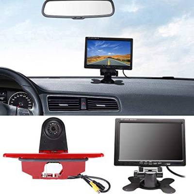 Kalakus HD 7 Zoll Monitor+ im 3.Bremslicht Bremsleuchte Rückfahrkamera Einparkhilfe Kit für Peugeot Expert 2007-2016/Fiat Scudo 2007-2016/Citroen Jumpy 2007-2016 von Kalakus