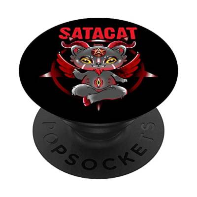 Okkulte Satanische Katze, Satacat, Niedlicher Lucipurr PopSockets mit austauschbarem PopGrip von Katzen-Designs von Content Design Studio
