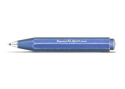 Kaweco 10000730 Al Sport Stonewashed Blue Business Kuli aus hochwertigem Aluminium I leichter Taschen-Kugelschreiber mit zuverlässiger Herzkurvenmechanik I Seidenglänzender Druckkugelschreiber 10,5 cm Blau von Kaweco