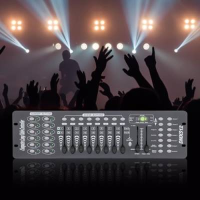 DMX Controller 192-Kanal-DMX512-Controller Konsole mit HD-LED-Anzeige DJ Steuerung 240 Programmierbar Szenen Party Betreiber Equippment Bühnen Steuergerät Musikgesteuert Ausrüstung von KenSyuInt