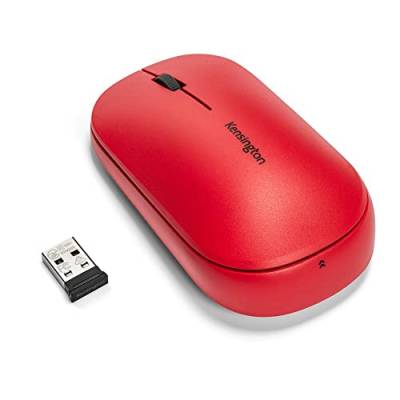 Kensington SureTrack Kabellose Maus mit Bluetooth und Nano-USB-Empfänger, Ideal für Laptops und Desktop-Computer, Kompatibel mit Chrome, Mac, Windows und Android, Rot, K75352WW von Kensington