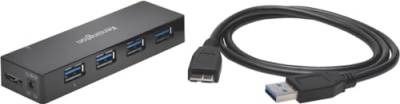 Kensington USB 3.0 Hub mit 4 Anschlüssen, Übertragungsgeschwindigkeit bis 5 Gbit/s - 3A Ladefunktion, Plug-and-Play, HP, Dell, Windows, Macbook, K39122EU von Kensington