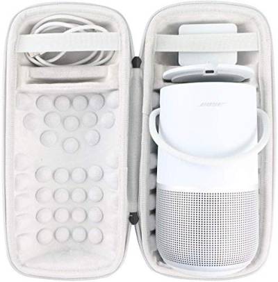 Khanka Hart Tasche Schutzhülle Für Bose Portable Smart/Home Speaker Lautsprecher,Case passt Lautsprecher und Ladeschale.(Silber) von Khanka