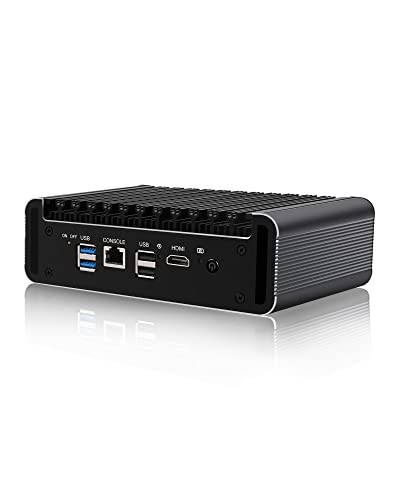 KingnovyPC 12th Gen Firewall Router Elkhart Lake Celeron J6412 Fanless Mini PC Micro Firewall Appliance 6xIntel i226-V 2500Mbps Nics, 2*USB3.0, 2*USB2.0, HDMI, RJ45 COM, 4GB DDR4 64GB SSD von KingnovyPC