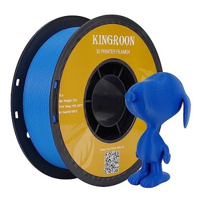 Kingroon PLA, PLA Filament 1,75 mm für 3D DruckerMFilament, Maßgenauigkeit +/- 0,03 mm, 1-kg-Spule (2,2 lbs), Blau PLA Filament von Kingroon