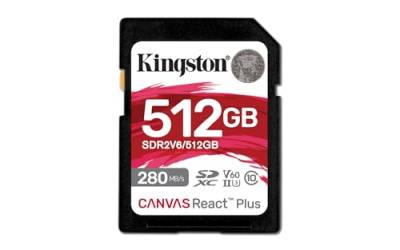 Kingston Canvas React Plus V60 SD 512GB SDXC UHS-II 280R/150W U3 V60 for Full HD/4K von Kingston