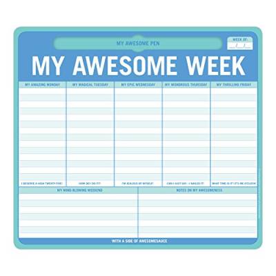 Knock Knock My Awesome Week Papier-Mauspad, Wochenkalender-Pad & Tages-to-Do-Listenblock, 24,1 x 20,3 cm von Knock Knock