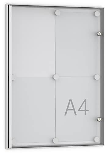 Dreifke® Mini-Schaukasten MN 2 | für Innen | 4 x DIN A4 | 22 mm Bautiefe | Einseitig | abschließbar von König Werbeanlagen