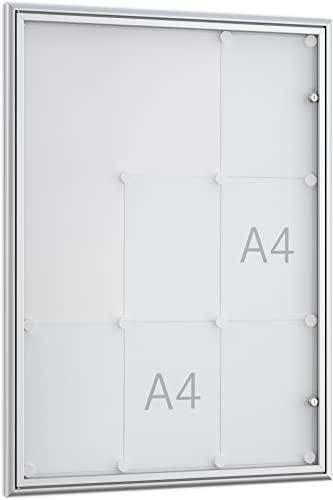 Dreifke® Softline-Schaukästen BSK 9 | für Innen | 9 x DIN A4 | 22mm Bautiefe | einseitig | abschließbar von König Werbeanlagen