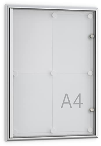 Dreifke® Softline-Schaukästen MSK 4 | für Innen | 4 x DIN A4 | 22mm Bautiefe | einseitig | abschließbar von König Werbeanlagen