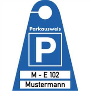 Parkausweis mit Parkplatzzeichen zur Selbstbeschriftung PVC 16,5 x 12cm von König Werbeanlagen
