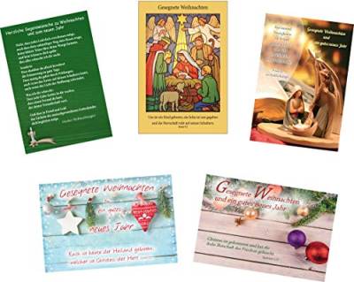 Kollektion Reuter 10er Set Postkarten; 5 verschiedene Weihnachtspostkarten mit Bibelvers (je 2 pro Motiv), 42-1102 von Kollektion Reuter
