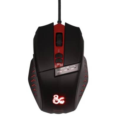 Konix Dungeons & Dragons Gaming-Maus für PC - 6 Tasten - 1,8 m Kabel - USB-Anschluss - Schwarz und Rot von Konix