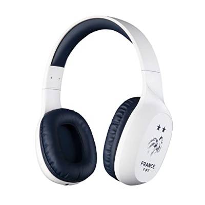 Konix FFF Drahtloser Bluetooth 5.3 Kopfhörer für Smartphones und Tablets - 30 Stunden Akkulaufzeit - 3,5-mm-Klinkenkabel - Weiß und Marineblau. von Konix