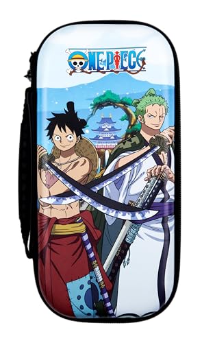 Konix One Piece Schutzhülle und Transporttasche für Nintendo Switch, Switch Lite und Switch OLED - Platz für 8 Spiele - Wano Luffy und Zoro Motiv von Konix