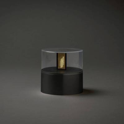 LED-Dekoleuchte mit Flammen-Effekt, Sockel schwarz von Konstsmide Christmas
