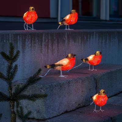 Rotkehlchen - LED-Acryl-Leuchtfiguren 5er von Konstsmide Christmas