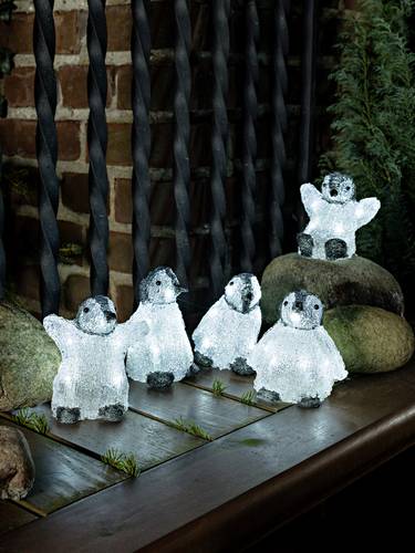 Konstsmide 6266-203 Acryl-Figur EEK: F (A - G) Baby-Pinguin 5er Set Kaltweiß LED Weiß von Konstsmide