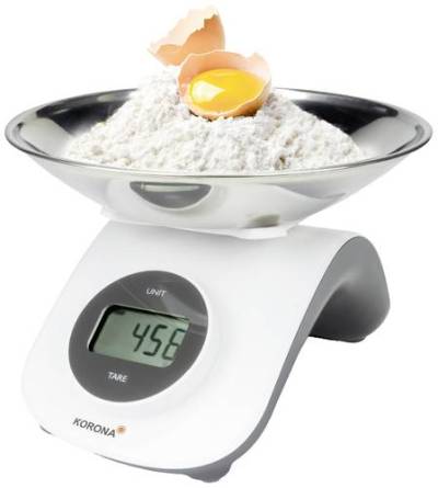 Korona CLEO Küchenwaage mit Messschale, digital Wägebereich (max.)=5kg Weiß-Grau von Korona