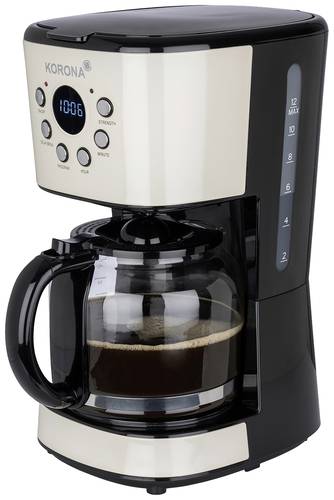 Korona Kaffeemaschine Creme Fassungsvermögen Tassen=12 Display, Timerfunktion von Korona