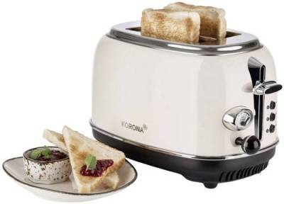 Korona Retro 21666 Toaster mit Brötchenaufsatz Creme von Korona