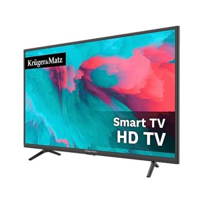 Krüger&Matz KM0232-S6, 81,82 cm (32 Zoll) LED LCD Fernseher (HD Smart DVB-T2 / S2 H.265 60 Hz, USB Media) Modelljahr 2023 [Energieeffizienzklasse: E], schwarz von Krüger&Matz