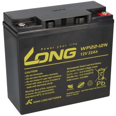 Kung Long WP22-12N 12V 22Ah Batterie AGM Blei Akku wartungsfrei zyklisch von KungLong